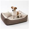 4L Textil Teo Cuccia per Cani Taglia Grande Cuccia Cane Sfoderabile e Lavabile Letto per Cani Beige Letto Cane Divano (80x60 cm, Marrone/beige)