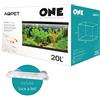 Funhobby Italia Srl AQPET One Mini Acquario in Vetro Colore Nero 20 Litri Completo di Accessori 36x22x26h Inclusa Luce a LED