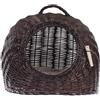 e-wicker24 Alles aus Weide e-wicker24 Transportino Gatto in Vimini Cuccia Gatto Interno Transportino per Gatti Cuscino Gatto Cesta per Gatti in Vimini Cuccia Igloo Cane Transporto Gatto (50 x 40 h:44, brun_beige)
