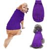 FANSU Maglioncino Cane e Gattino, Maglione Lavorato a Maglia a Collo Alto per Animali Domestici, Maglione Tinta Unita Caldo Invernale per Cani di Taglia Piccola e Media (2XL,Viola)