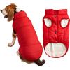 FANSU Invernale Vestiti per Cani, Antivento Giubbotto Cane, Vestito Cane Caldo e Morbido, Giacca Cozy Foderato in Pile Antivento Inverno per Cani Gatto (M,Rosso)