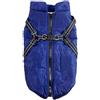 FANSU Cappotto Impermeabile per Cani, Cappottino Invernale per Cani Taglia Piccola, Media e Grande 2.5-30kg (M, Blu Navy)