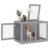 PawHut Gabbia per Cani di Taglia Media - Casa, Cuccia, Box Con Porte, da Trasporto - Grigio, 80 x 50 x 56,5 cm