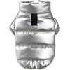 GOFDASY Piumino invernale per cani, spesso, caldo, in pelle, antivento, adatto per cani di piccola e media taglia, chihuahua (argento, XL)