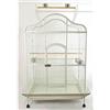 Pet's Solution - Gabbia per Pappagalli e Grandi Uccelli con Posatoi, Ciotole, Ruote, Griglia e Vassoio Estraibile, Bianca - Dimensioni Esterne 124x90x185h cm