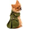 PAIDEFUL - Trench per Cani di Piccola Taglia e Ragazza, Antivento, alla Moda, con Cintura e Cintura per l'autunno e l'inverno, per Cuccioli di Chihuahua Yorkie, Verde Militare, Taglia XL