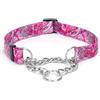 haoyueer Collare per Cani Martingale - Catena in Acciaio Inox, Collare Anti-Trazione con Design a Fiore per Cani di Taglia Grande, Media e Piccola (Rosa, L)