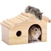 Sonhomay Casetta ad arco per criceti in legno per piccoli animali domestici