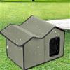 Ocastuted Grande cuccia isolata per gatti selvatici, rifugio per gatti selvatici all'aperto impermeabile, cuccia isolata per esterni, cuccia per animali domestici con porta trasparente, capanna lavabile per