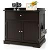 COSTWAY Mobile per Lettiera Gatti in Legno, con Portaoggetti, 2 Ante, Cassetto e Ingresso Laterale, Mobiletto Multiuso per Ingresso e Soggiorno, 76 x 53 x 74 cm, Carico Massimo 30 kg (Caffè)