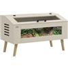 PawHut Terrario per rettili PawHut, cassetta di alimentazione per rettili 140L con finestre in vetro temperato, coperchio, zampe, cassetta di allevamento per rettili per anfibi, ragno, quercia, 100 x 50 x 60