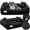 KING DOG Letto per Cani Molto Grande Taglia XXL 130x105 cm | Cuscino Impermeabile | Divano Adatto al Lavaggio | Cuccia Interno | Brandina Nero