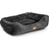 Nobleza Letto per cani grandi, lavabile per cani, medio, antiscivolo, con imbottitura in fibre, super morbida, per animali domestici, nero, XL, 87 x 77 cm