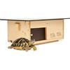 Woid Herz Casetta per tartarughe in legno massiccio da 20 mm (SH3), resistente alle intemperie, con fondo e porta scorrevole, con ventilazione regolabile
