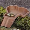 Generisch Vasca da bagno rettile, 35 x 28,5 x 4,3 cm, ciotola da bagno per tartarughe, con piastra di alimentazione inclinata, per serpente barba, tartaruga, geco (B)