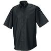 Russell - Camicia Classica Manica Corta - Uomo (Collo 48cm, Petto 117-122cm) (Nero)