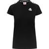 Kappa - T Shirt Maglietta, Donna, Nero, Cotone, Streetwear Sportivo. 222 Banda Apan, Taglia: M