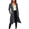 kewing Cappotto di Media Lunghezza con Allacciatura da Donna Cappotto Cardigan Sottile in Velluto Dorato con Risvolto