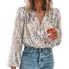 Generico Maglia Donna Elegante da Sera Argento Maglia Eleganti Donna da Cerimonia Maglione Comode Sexy Maglietta Taglie Forti Camicette Manica Lunga Leggera Pullover Tops alla Moda per Feste e Club