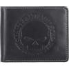 Harley-Davidson Portafoglio da uomo Willie G con logo del teschio, a busta, in pelle, nero