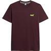Superdry Essential Logo EMB Tee T-Shirt, Tawnty Port Marl/Fluro Yellow, M Male-Adulto