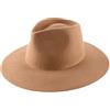 Classic Italy - Cappello Fedora Feltro Idrorepellente Tesa Larga Sguarnito - Size 58 cm - Camel