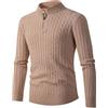 Générique Uomo Dolcevita Collo Alto Torsato a Maglia Manica Lunga Top Termico Inverno Maglione in Cotone Maglia Del Corpo Confortevole Caldo Maglione Basic Cotone Dolcevita Uomo