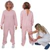 FERRUCCI COMFORT Pigiama Sanitario Invernale con 3 Cerniere (1 sul dorso, 2 su interno gamba) per Anziani, Alzheimer, Incontinenza, Tutone con Chiusura Posteriore (IT, Testo, L, Regular, Regular, Rosa)