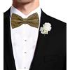 Remo Sartori - Papillon Oro per Cerimonia Feste, Cinturino Regolabile, Made In Italy, Uomo (Beige)