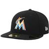New Era Miami Marlins Basso Profilo Piccolo Logo Nero/Multicolore 70440178 Cappellino Montato (7 3/4), nero