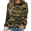 JZemdybill Maglione casual da donna, felpa mimetica militare da donna, girocollo a maniche lunghe, Army mimetico, XL