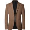HUIANGLIYG Blazer da Uomo A Quadri Slim Fit con Revers A Lancia, Giacca da Lavoro, Due Bottoni, Casual, Sportivo, con Tasche, Giacca da Smoking Vintage Pied De Poule, Marrone Scuro XL