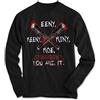 Monkey Print Maniche Lunghe Uomo Maglietta Camminare, Morti Eeny Meeny Miny Moe. You Are It! Negan - Nero, L