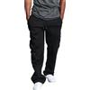 Generisch Classic Jog Pants Loere Pantaloni casual da uomo in tinta unita con fascia in vita, pantaloni larghi e lunghi con tasche, Nero , XL