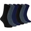 Sock Snob 6 paia uomo 100 cotone fino calze senza elastico in nero e beige (39-45 eur, TSFD01)