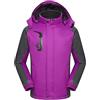 HAOLEI Giacca da Sci con Cappuccio Parka Giacche 3 in 1 Softshell da Escursionismo da Donna Cappotto da Montagna Offerte Giubbotto da Viaggio Invernale Donna Giacca da Sci Impermeabile Softshelljacke
