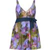 Ulla Popken Abito da Mare con Fiori, Coppe morbide, Spalline Regolabili, Fiocco Verde Muschio 50+ 846596433-50+