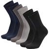 Ciocca 6 Paia Calze Uomo Corte a Costa Larga in Filo di Scozia 100% Cotone Eleganti Business Formali Traspiranti Comfort Quotidiano [CUM501C_020_115_6]