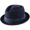 Classic Italy - Cappello Pork Pie Feltro Classic Diamond Porkpie - Size 56 cm - Noir