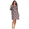NORMANN-Wäschefabrik - Camicia da notte da donna, in morbido pile coral, grigio., Medium