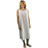 LINCLALOR Camicia da notte in puro cotone senza maniche art. 74452-58, Fantasia