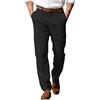 Generisch 2026, pantaloni estivi da uomo, pantaloni da spiaggia, tasca frontale, gamba dritta, tinta unita, comodi, traspiranti, formali, business, vacanze, alla moda, pantaloni da uomo, taglie 68, Nero , 3XL