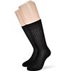 BESTCALZE Calze corte a costine da uomo in cotone filo di scozia Mod. Sistro, Nero, 45/46