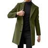 Oanviso Cappotti da Uomo Lungo Invernale Coat Slim Fit Business Colletto Risvolto Trenchcoat Elegante Outerwear A Verde 3XL
