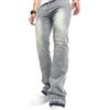 Goolecrimp Primavera da Uomo Colorblock Dritto Magro Impilato Jeans Casual Dritto Pantaloni Hip-Hop Streetwear Grezzo Bordo Flare Jeans (Blu,S)