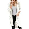 TDEOK Cardigan estivo da donna leggero lungo - cappotto lungo da donna elegante - elegante cardigan con bottoni Cardigan per donna sottile e lunga giacca in cotone leggero cappotto lungo tasche festive