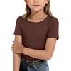 Generico Maglietta Termica Bianca Bambina Magliette Intime Unita T Shirt Marrone Slim 12 Anni Maglia Color Carne Top Elasticizzata Tshirt A Maniche Corte Comoda Shirt Tshirt Bambina 10 Anni Bianca