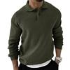 Generic Maglione Polo da Uomo con Collo a Quarti Lavorato a Maglia Maglione a trecce Collo Grosso e Bottoni