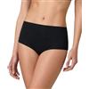 JADEA 3 Pezzi Slip Donna 8016 Cotone Elasticizzato con Delicato Ricamo Semitrasparente. Nero 6/XL