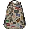 Quteprint Zaino per la scuola, vintage, con targhe automobilistiche, zaino da viaggio per uomini e donne, borse per libri scolastici, borsa per laptop da 17 pollici, zaino casual per ragazzi, ragazze,